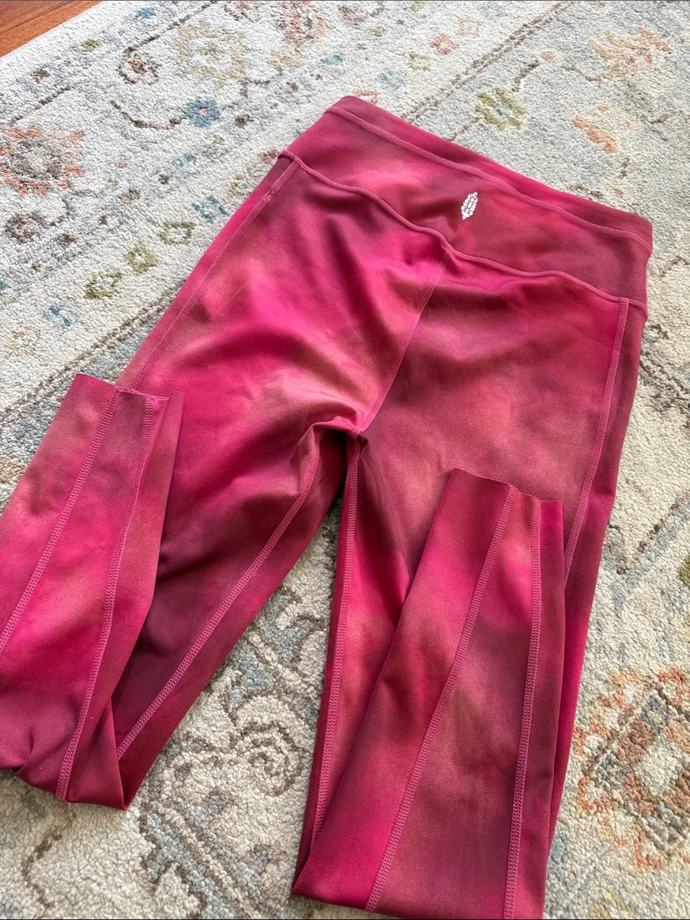 Free People Movement Beat the Heat Leggings in Red Combo Size Medium
